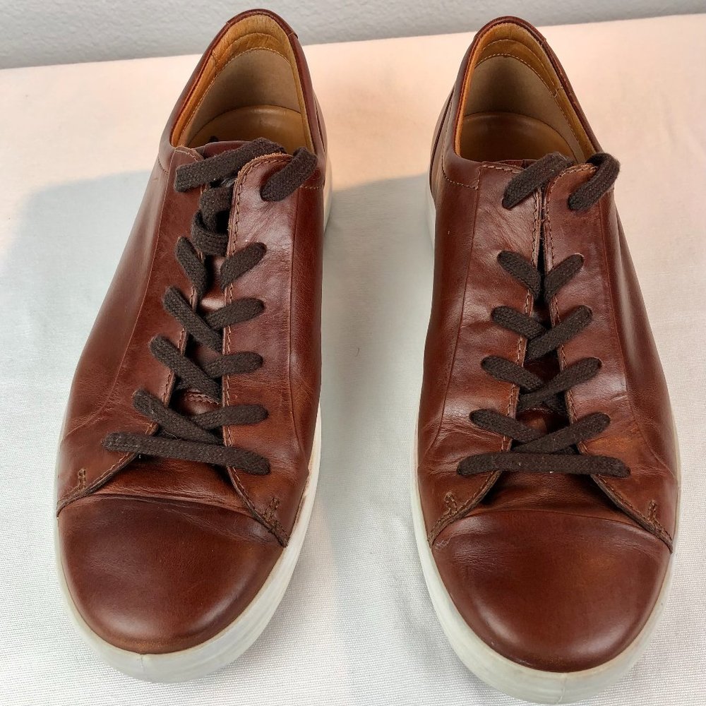 Men's Ecco Brown Leather Tennis Shoes size 9-9.5 - Excellent Condition!!